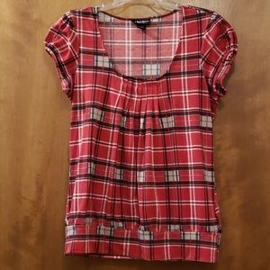 Dark Pink Plaid Blouse